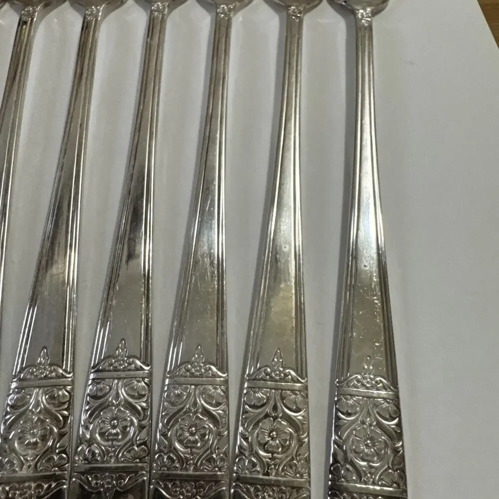 Set of 8 Cocktail Forks - National Silver Co Inauguration Silverplate